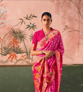 Kimora Sindhuri Premium Bindiya Bandhani Georgette Saree with Blouse SA-491